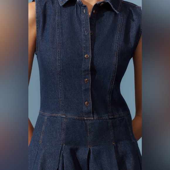 Reformation Blue Denim Mini Dress - Picture 2 of 7